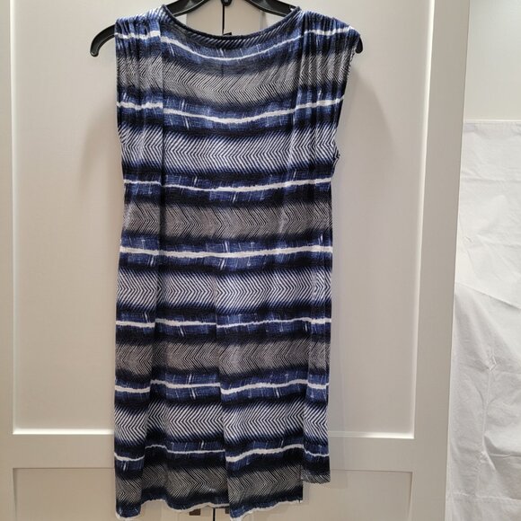 Jones New York Stripped Tunic Blue White Women Blouse Top Sleeveless Small - Picture 3 of 12